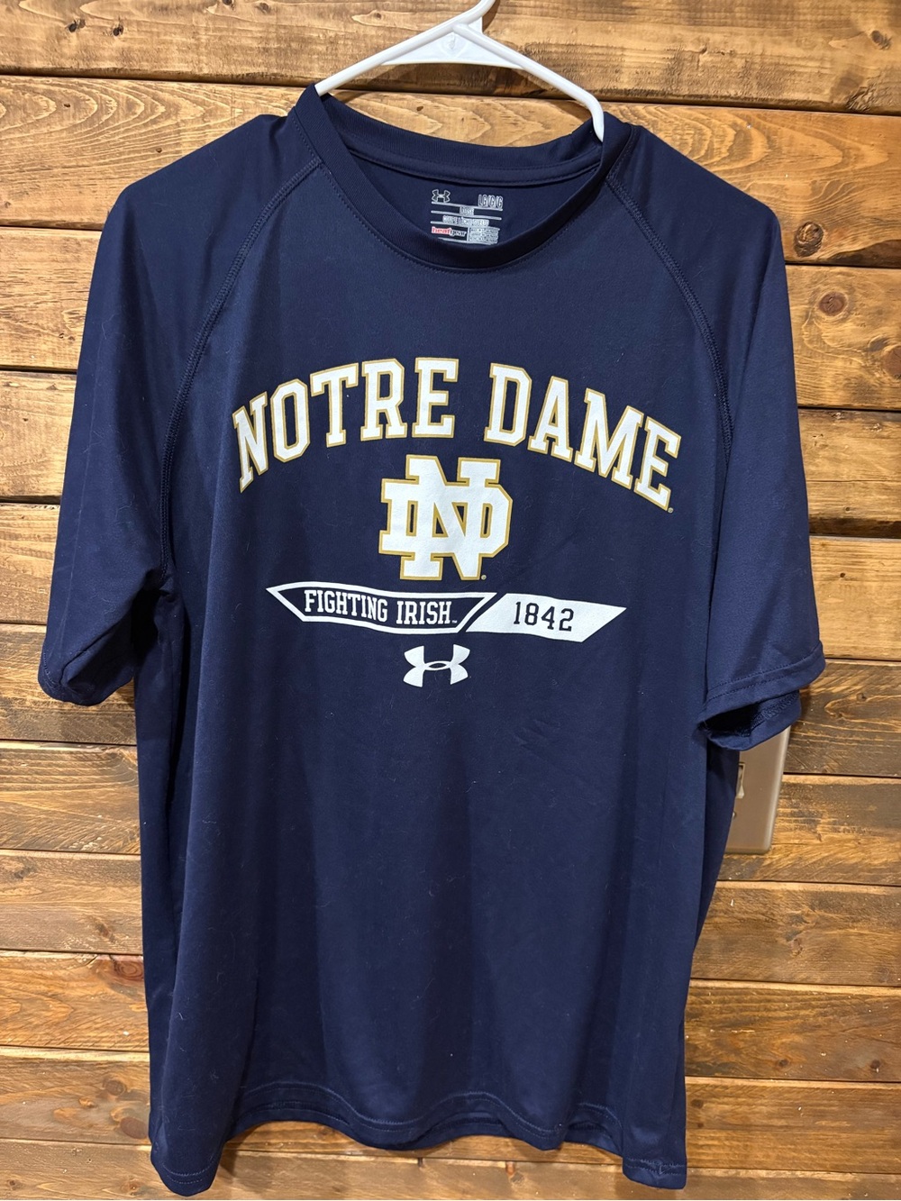 Under Armour Notre Dame Navy Performance Tee - Fighting Irish size large